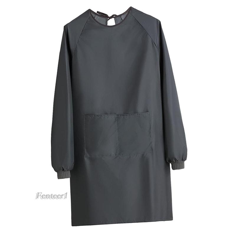 [Fenteer1] Áo Khoác Chống Nước Tay Dài Có Túi Màu Đen