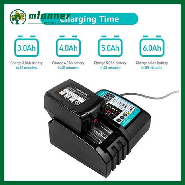 Bộ Sạc Pin Nhanh Mfonner DC18RA DC18RC Cho Các Loại Pin Makita 7.2V-18V
