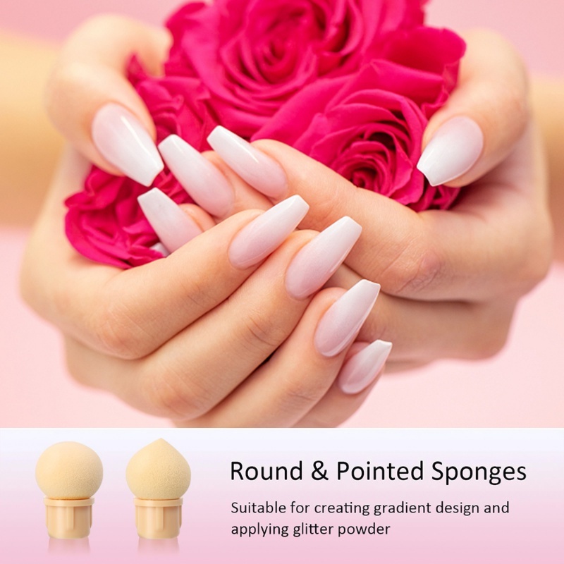 Cọ Hai Đầu Xốp Và Hạt Cườm Đá Trang Trí Móng Tay Nghệ Thuật