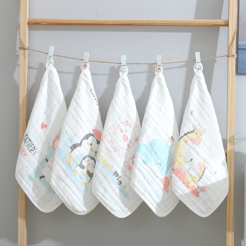 Khăn Tắm 5 Thùng 6 Lớp Kích Thước 30 * 30 Siêu Thấm Hút Cho Bé