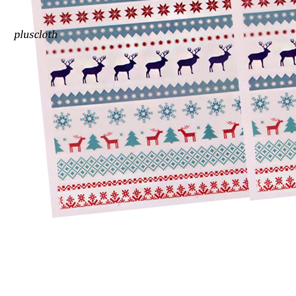 Bộ 2 Miếng Dán Trang Trí Móng Tay Bằng PVC Siêu Mỏng Chống Nước In Họa Tiết Hoạt Hình Giáng Sinh