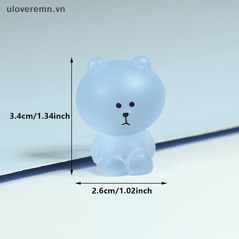 Mô Hình Chú Gấu Hoạt Hình Mini 3.4cm Bằng Nhựa Resin Nhiều Màu Trang Trí Sổ Tay DIY