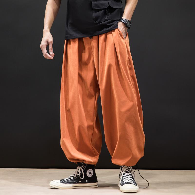 Quần Thể Thao Ống Rộng Phối Dây Rút Phong Cách Đường Phố Hàn Quốc Cho Nam