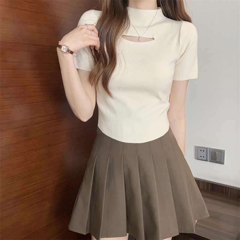 NZN Áo Croptop Tay Ngắn Thiết Kế Quyến Rũ Cho Phái Nữ