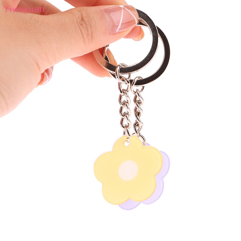 < Yiwuyuan > Móc Khóa Acrylic Hình Hoa Màu Kẹo Tối Giản