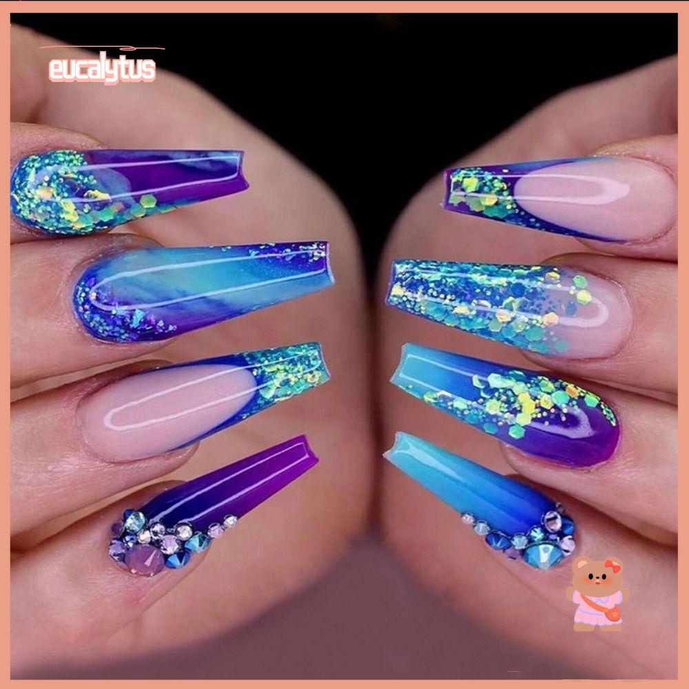 Bộ Móng Tay Giả Đầu Vuông Dạng Nhấn DIY