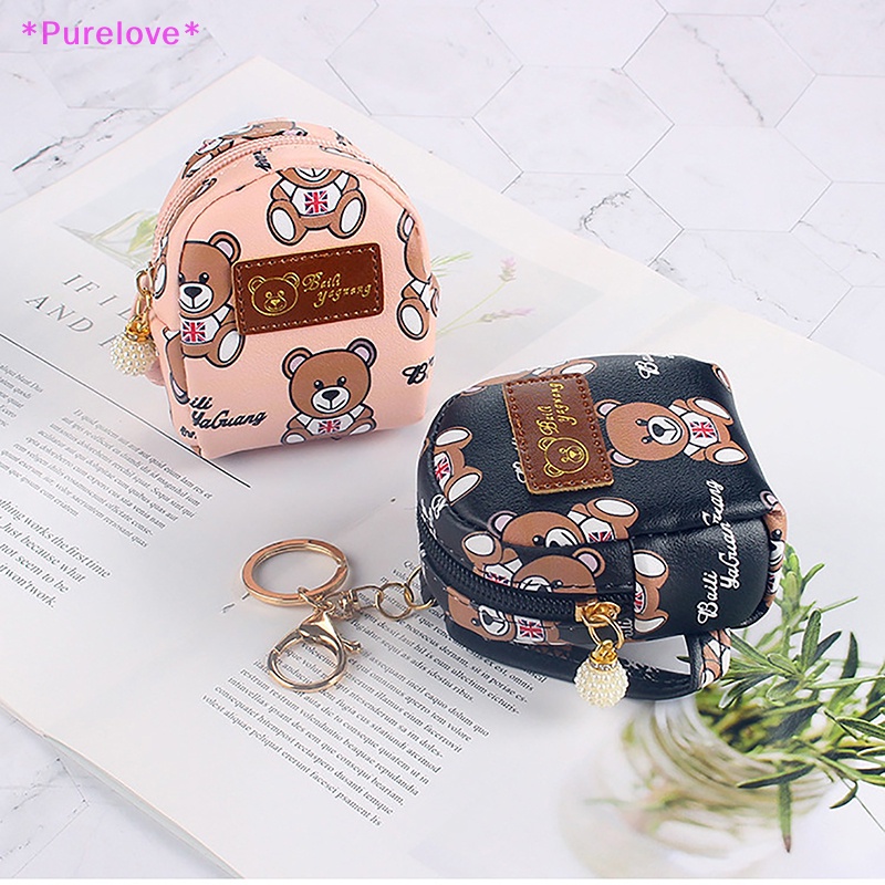 Ví Đựng Tiền Xu / Thẻ Mini Hình Gấu Hoạt Hình Dễ Thương Cho Nữ Mới