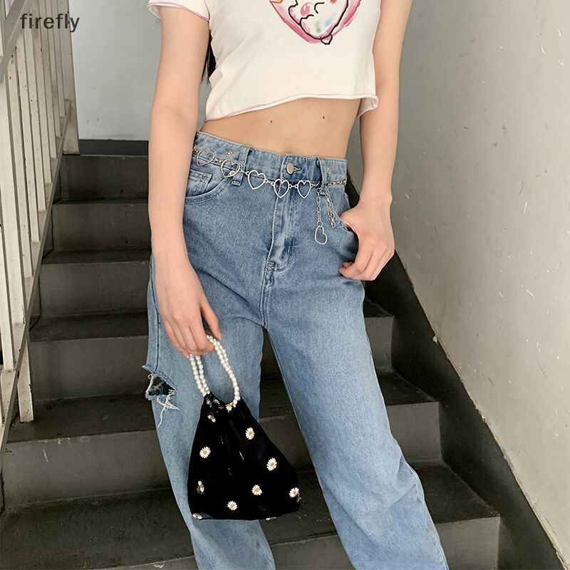 Thắt Lưng Dây Xích 100cm Hình Trái Tim Rỗng Phong Cách Hip Hop Cổ Điển Thời Trang Cho Nữ