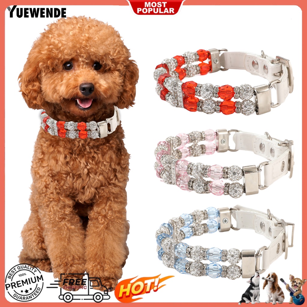 Vòng Cổ Đính Hạt 2 Hàng Màu Sắc Dành Cho Thú Cưng Cỡ Nhỏ / Vừa / Nhỏ