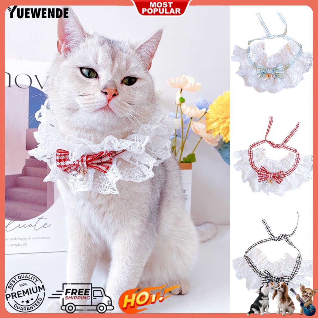 Yq.e Khăn Choàng Cổ Viền Ren Thoáng Khí Nhiều Màu Sắc Cho Thú Cưng