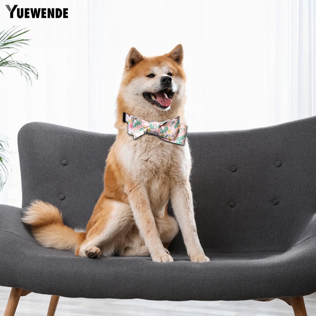 Yq.e Vòng Cổ Polyester Thắt Nơ Nhiều Màu Sắc Chống Mài Mòn Dễ Tháo Gỡ Trang Trí Vòng Cổ Cún Cưng