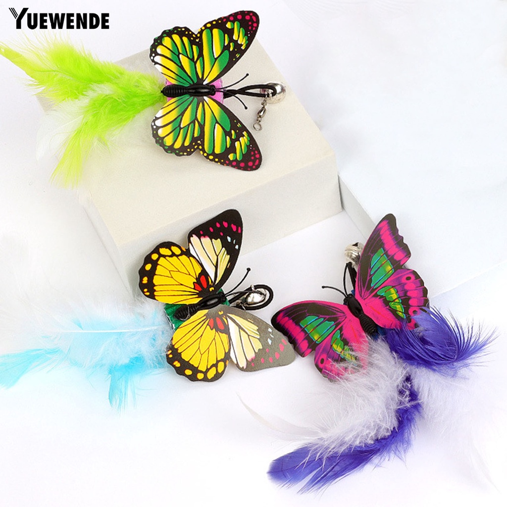 Đồ Chơi Tương Tác Giải Tỏa Căng Thẳng Hình Bướm Gắn Lông Vũ Cho Mèo Cưng