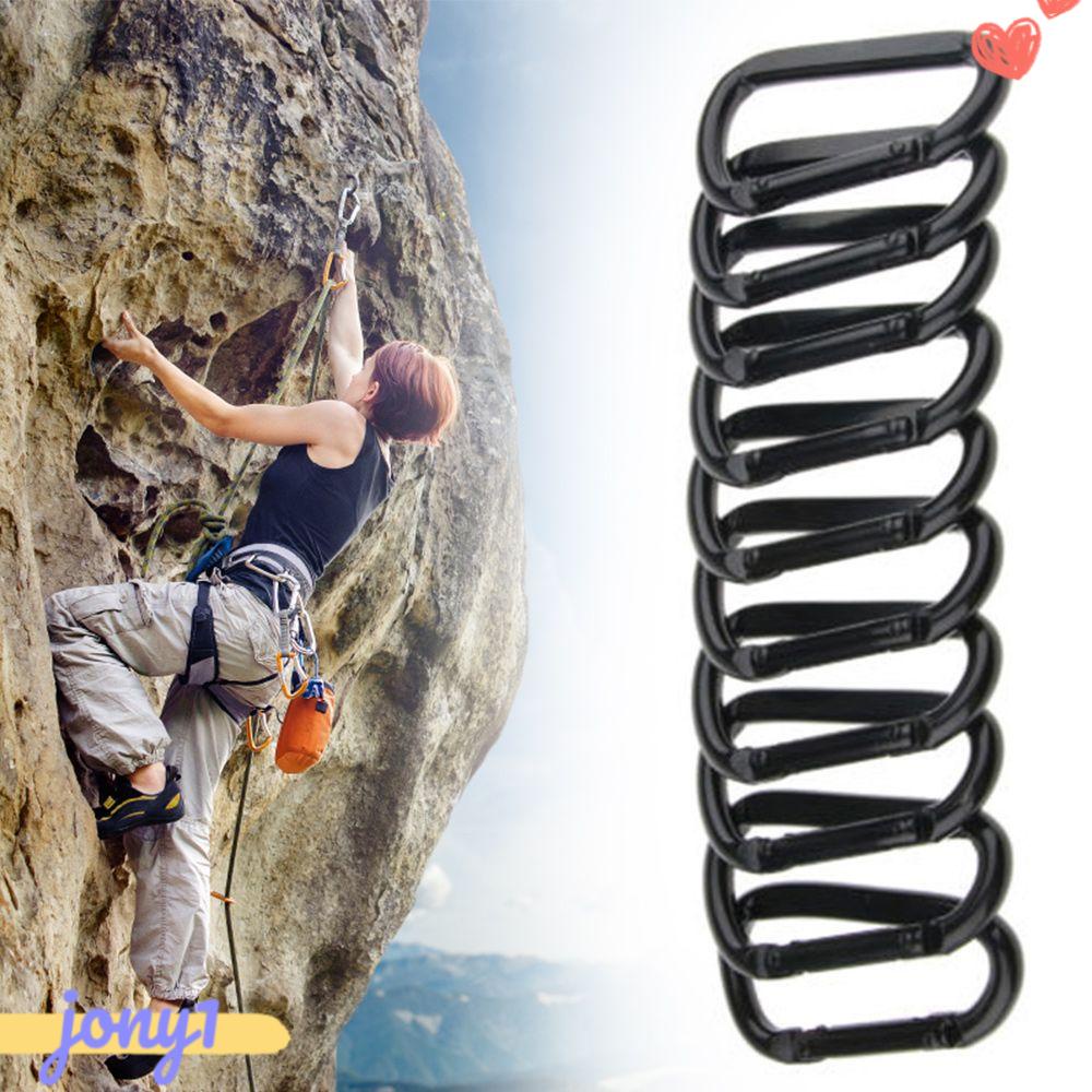 Set 10 / 20 Móc Khóa Leo Núi Bằng Hợp Kim Nhôm Màu Đen Chất Lượng Cao