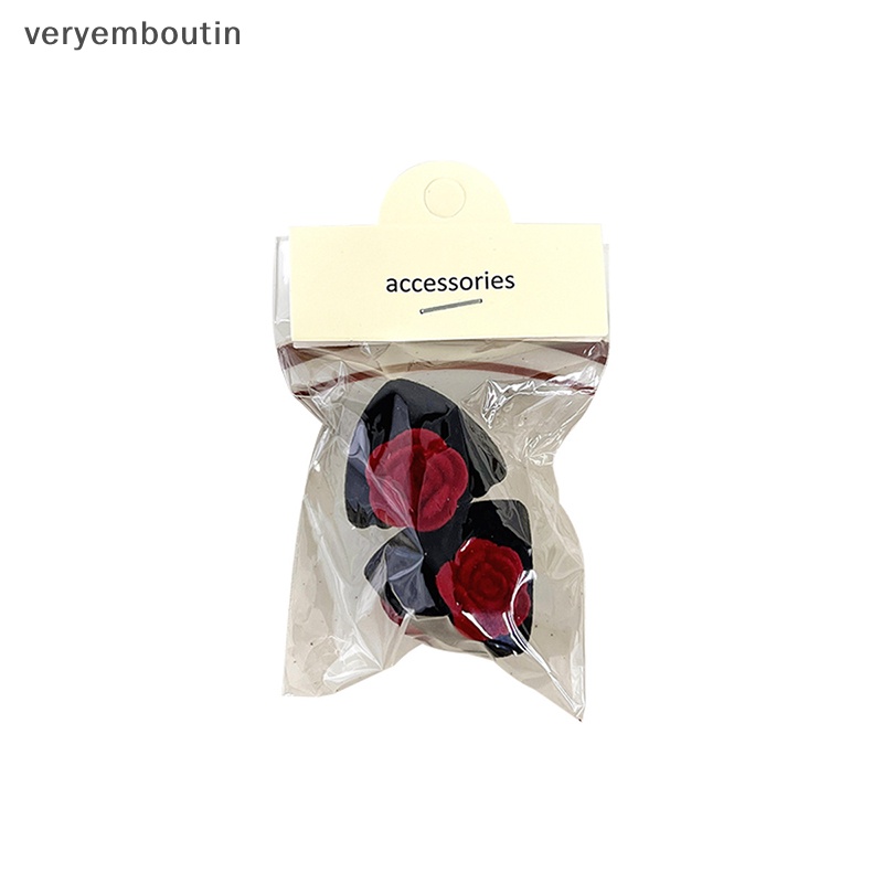 Kẹp Tóc Hình Tai Mèo Hai Mặt Màu Trơn Phong Cách Retro