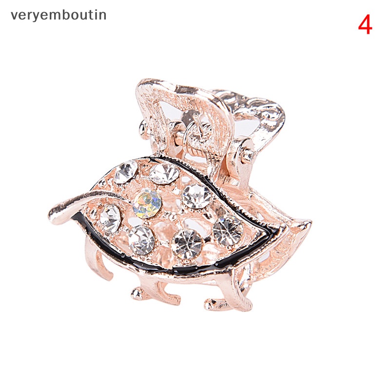 Kẹp Càng Cua Hình Bướm Mini Bằng Nhựa Đính Đá Pha Lê Đáng Yêu