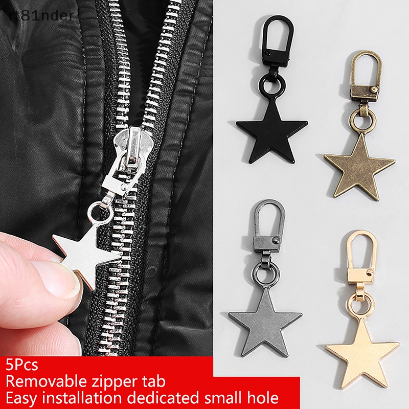 Rt Bộ 5 Dụng Cụ Khóa Kéo Hình Ngôi Sao Bằng Kim Loại Có Thể Tháo Rời Dùng Sửa Chữa Khóa Kéo / Ba Lô / Áo Khoác