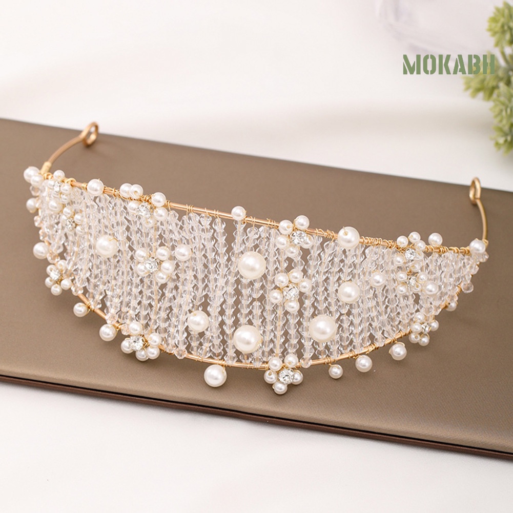 Cài Tóc Hình Vương Miện Đính Ngọc Trai Giả Thời Trang Cho Nữ