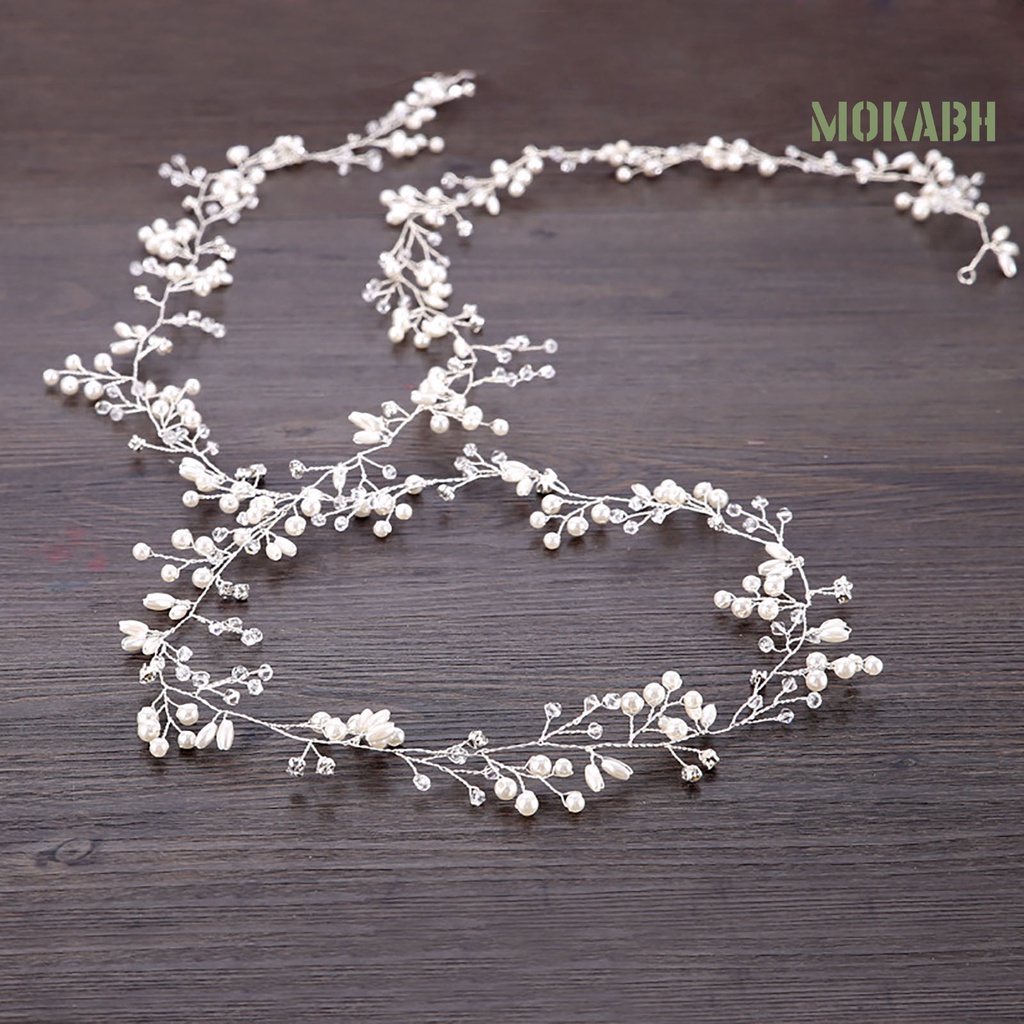 Tóc Giả Đính Ngọc Trai Lấp Lánh Đa Năng Thanh Lịch Cho Cô Dâu