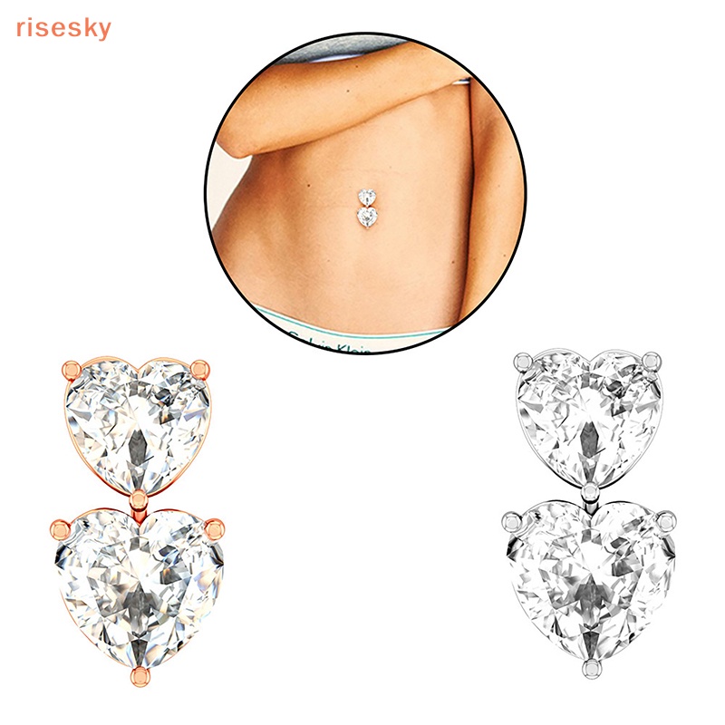 Khuyên Rốn Hình Trái Tim Đính Đá Zircon Thời Trang Cho Nữ
