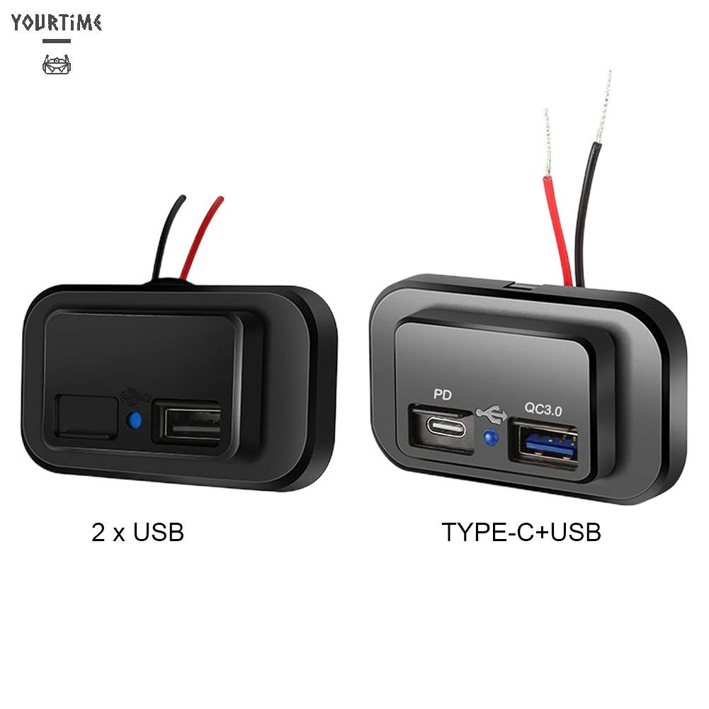 Bộ Sạc Xe Hơi Cổng USB Kép 12V 24V Cho Xe Buýt ATV