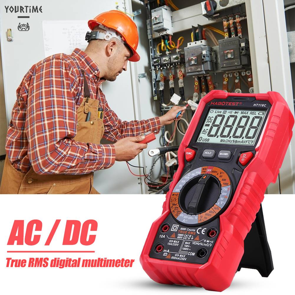 Vôn Kế DC AC Màn Hình LCD 2.7 Inch Với Chức Năng Đo NCV