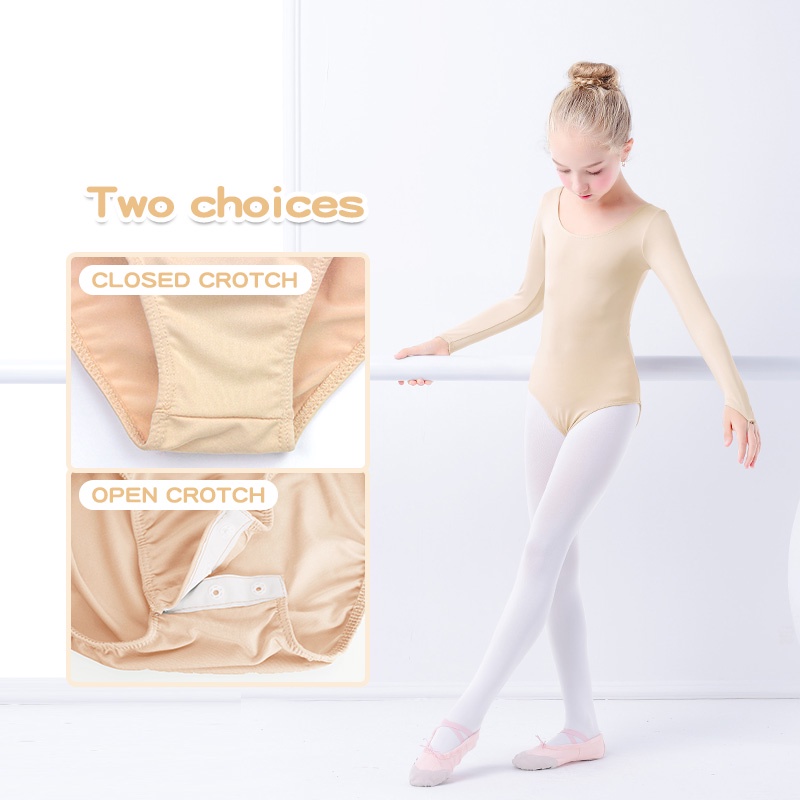 Bộ Đồ Tập Múa Ballet Màu Nude Chuyên Dụng Cho Bé Gái