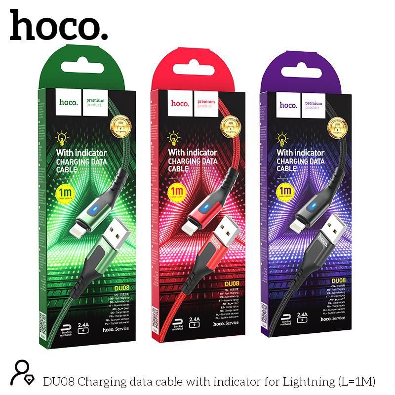 Cáp Sạc Nhanh Hoco DU08 Bọc Dù Báo Đèn 1m 2m