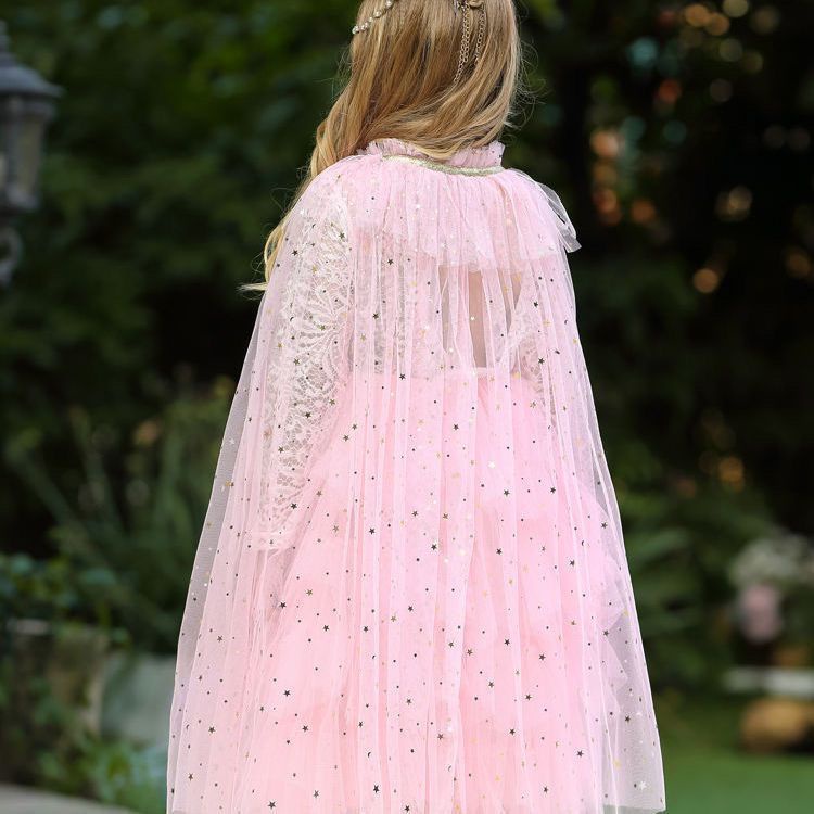 Wanchristmas trang phục biểu diễn khăn choàng cô gái lưới công chúa elsa frozen cape áo choàng