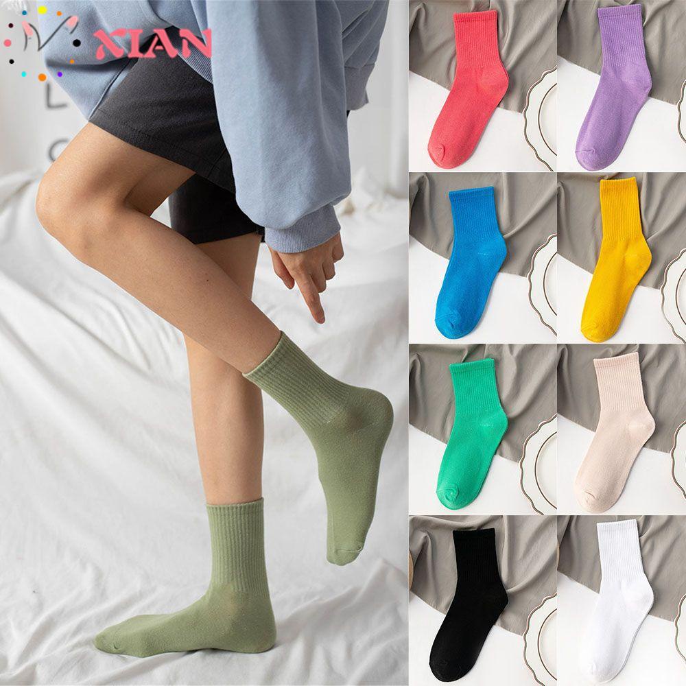 Xiantin Vớ Thể Thao Bằng Cotton Thoáng Khí Thoải Mái Màu Sắc Đơn Giản