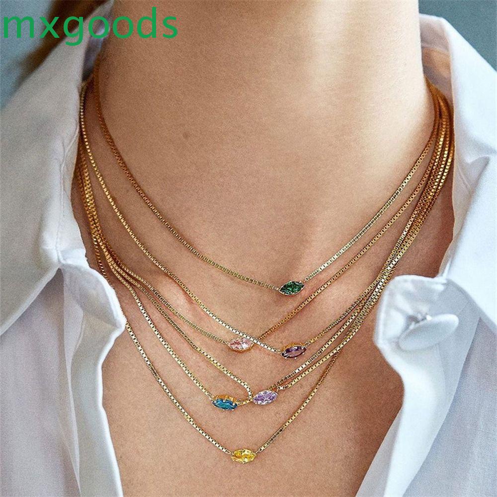 Dây Chuyền Mặt Đá Quý 12 Tháng|Vòng Cổ Choker Bằng Đồng Thiết Kế Thời Trang Cho Nữ