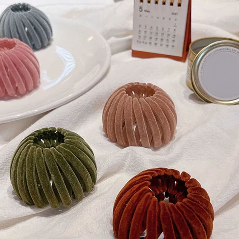 Ygt Kẹp Tóc Đuôi Ngựa Bằng Nhung Màu Trơn Xinh Xắn Cho Nữ