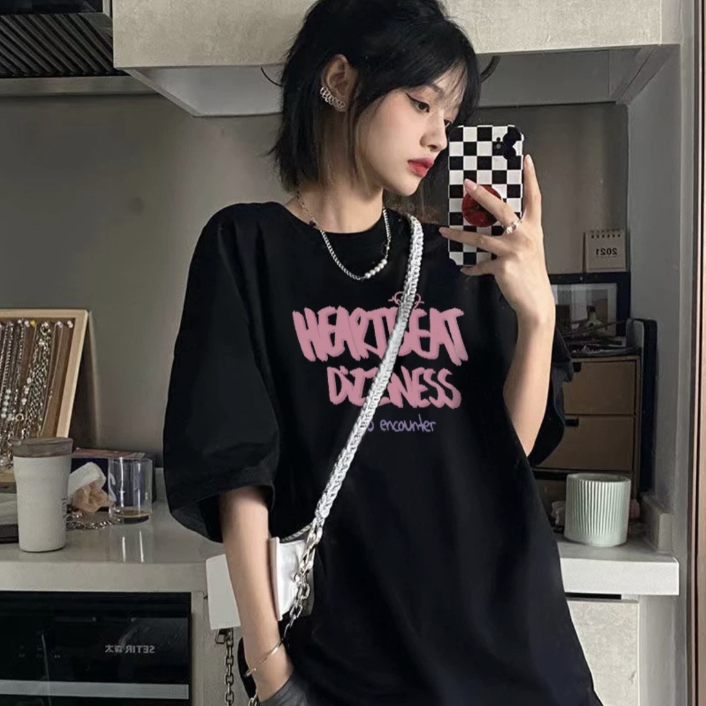 Áo Thun Cotton Ngắn Tay Phong Cách Đường Phố Mỹ Thời Trang Mùa Hè Cho Nam Nữ