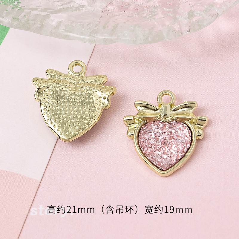 1 Mặt Vòng cổ Hình Nơ Trái Tim Bằng Hợp Kim DIY