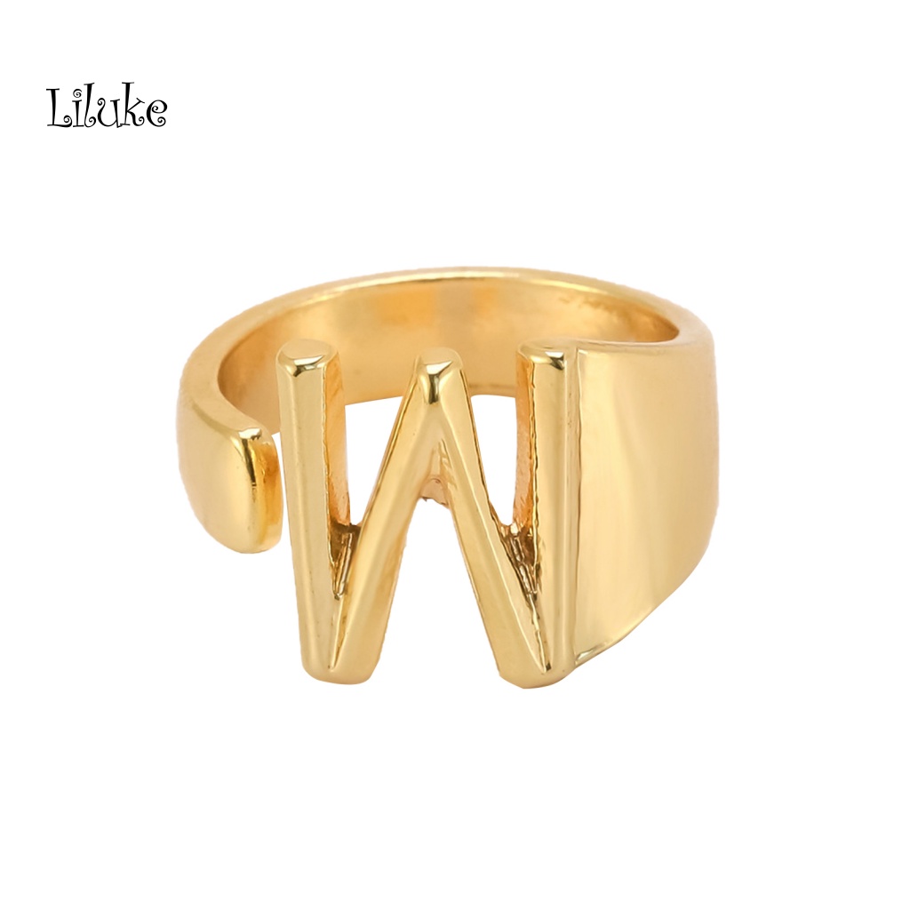 Nhẫn Hợp Kim Mạ Vàng Khắc Chữ Thời Trang Cho Nữ