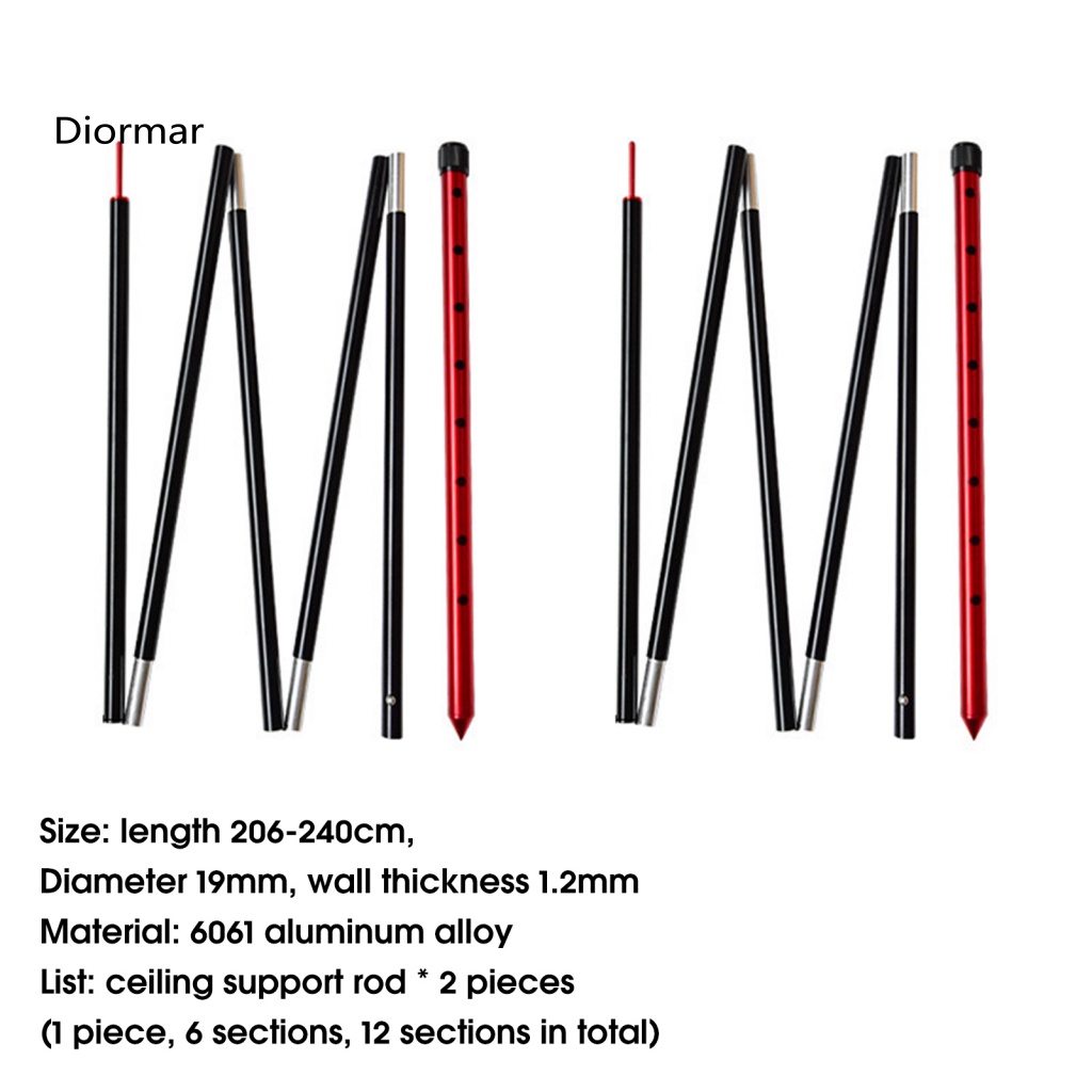 Bộ 2 Thanh Dựng Lều Bằng Hợp Kim Nhôm 6010 Chống Mòn