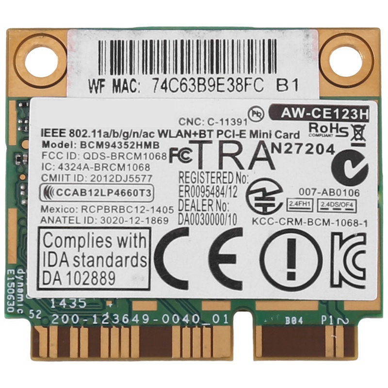 1 Chiếc Thẻ Không Dây AzureWave BCM94352HMB Mini PCIe 802.11AC 867Mhz | BigBuy360 - bigbuy360.vn