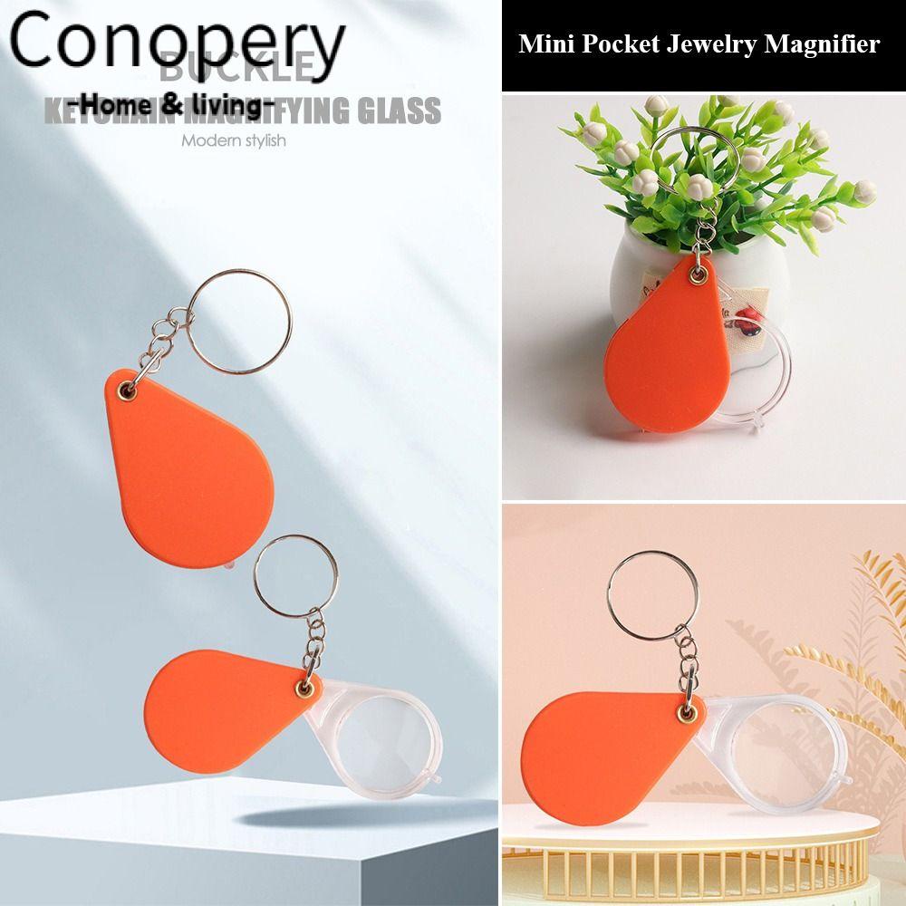CONOPERY Bộ 5 Kính Lúp Mini Bỏ Túi 10X 32mm Màu Cam Tiện Dụng Mang Theo Du Lịch Cắm Trại