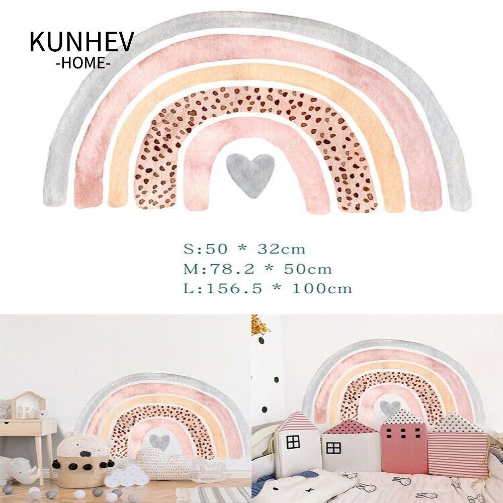 KUNHEV Miếng Dán Tường Trang Trí Hình Cầu Vồng Phong Cách Bohemian
