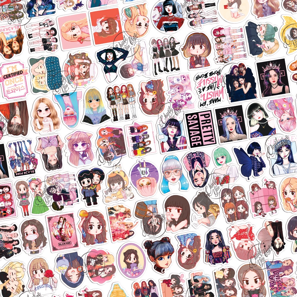 Sticker decal HẮC HƯỜNG hình dán chống nước blackpink