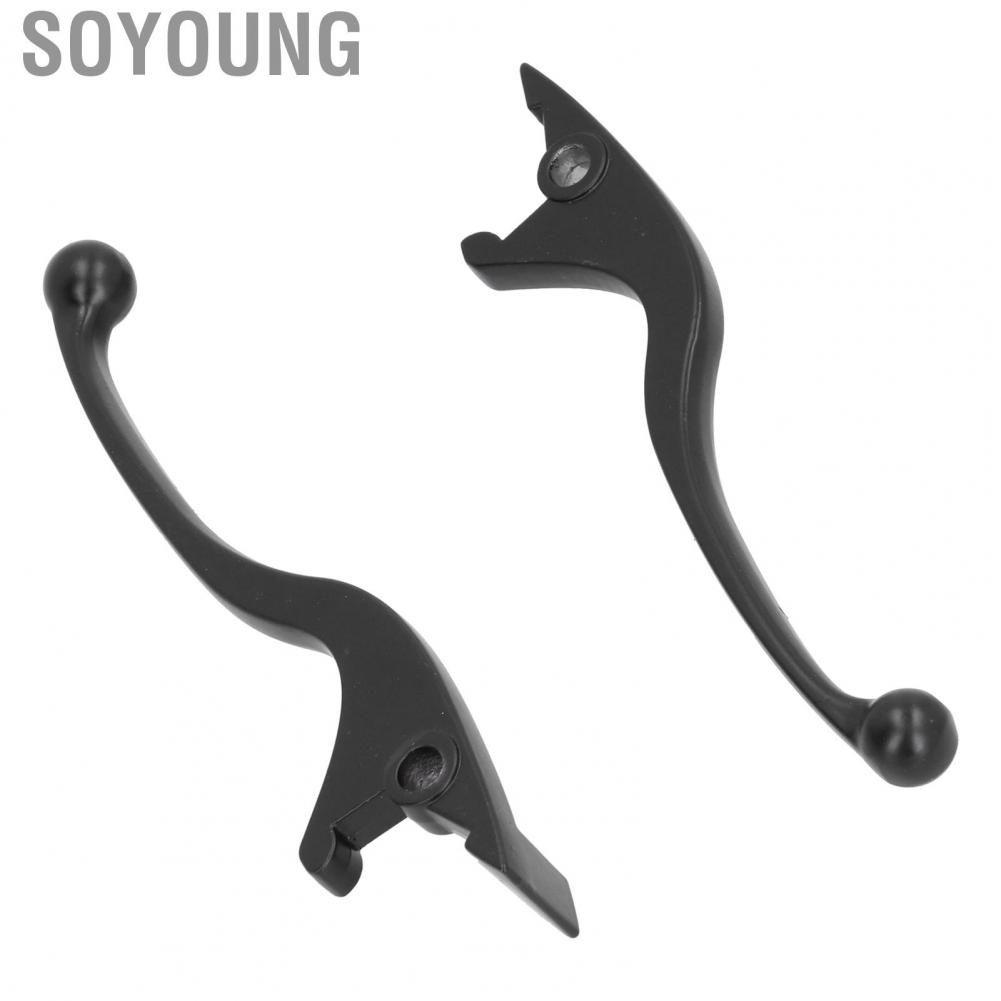 Soyoung 2PCS Brake Handle Lever Aluminum Alloy Black Replacement for Yamaha Motorcycle Moped ATV