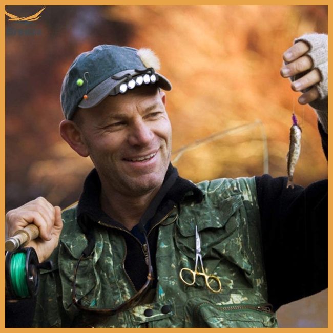 Đèn Pha 5 Bóng Led Kẹp Mũ Lưỡi Trai Kèm Pin Tiện Dụng Cho Hoạt Động Ngoài Trời