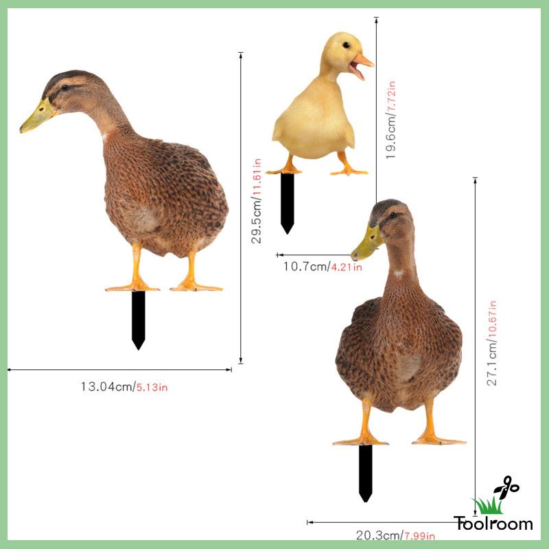 Bộ 3 Bức Tượng Vịt Dùng Trang Trí Lối Đi Sân Vườn