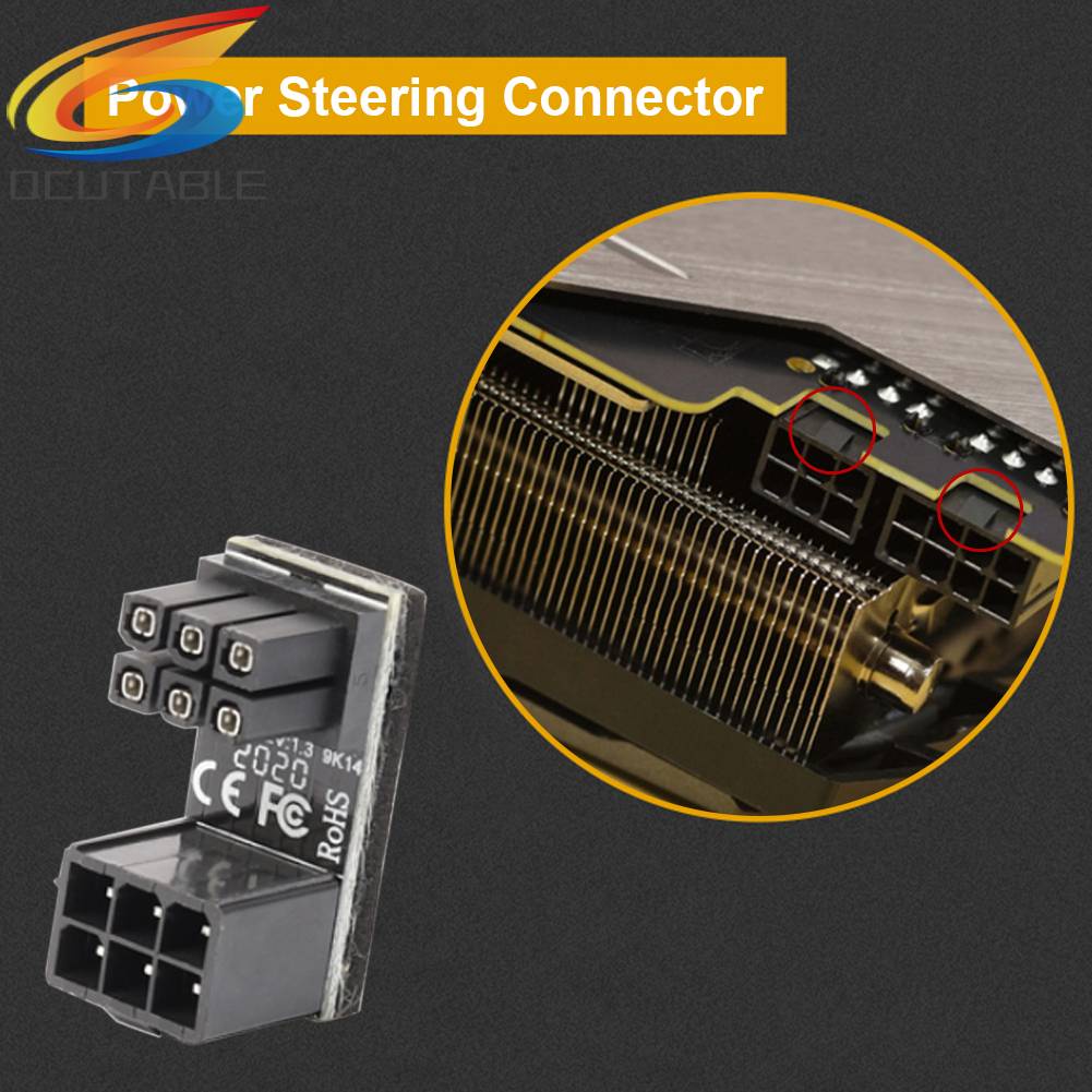 Đầu Nối ATX 6 Pin Cái Sang Đực Góc 180 Độ Cho Thẻ Đồ Họa
