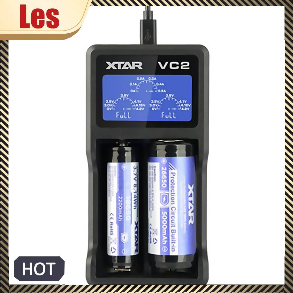 Hộp Sạc Pin Lithium Nickel-hydrogen 2 Ngăn Thông Minh XTAR VC2 Có Màn Hình LCD