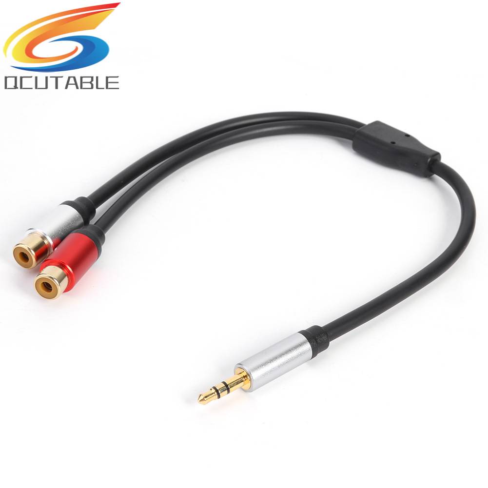 Cáp ChuyểN ĐổI Âm Thanh Chữ Y 3.5mm ĐầU CắM Sang Lỗ CắM 2RCA Cho MáY TíNh BảNg