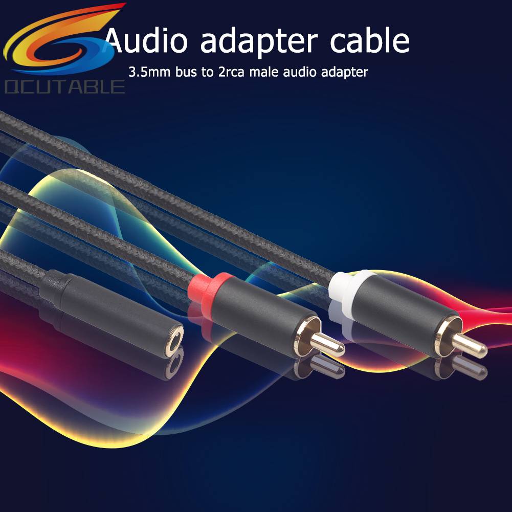 Dây Cáp Âm Thanh 0.4m RCA 2 RCA Đầu Đực Sang Đầu Cái 3.5mm