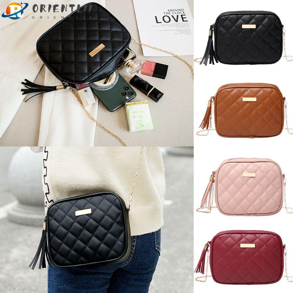 ORIENTLII Túi Đeo Chéo Da PU Thêu Họa Tiết Thời Trang Cho Nữ