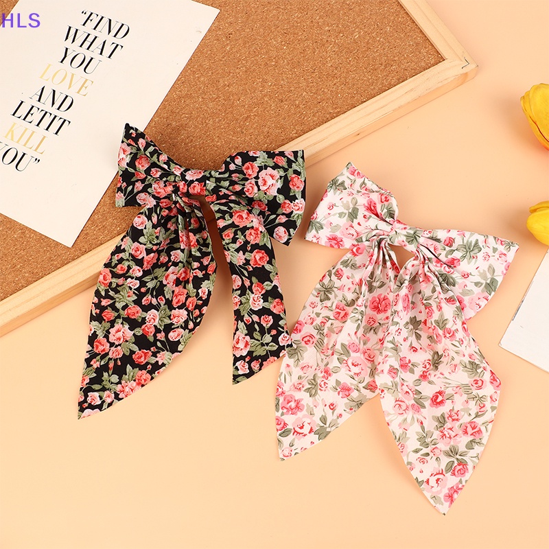 Kẹp Tóc Nơ In Họa Tiết Hoa Xinh Xắn Cho Nữ