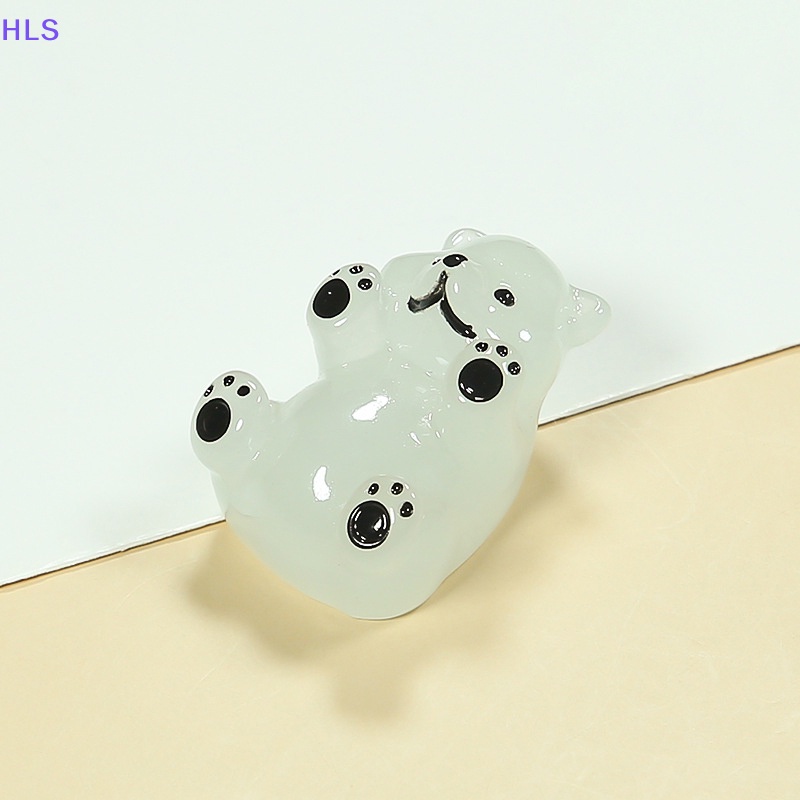 Bộ 2 Đồ trang trí Gấu Bắc Cực Mini Phát Sáng Dùng Trang Trí Tiểu Cảnh