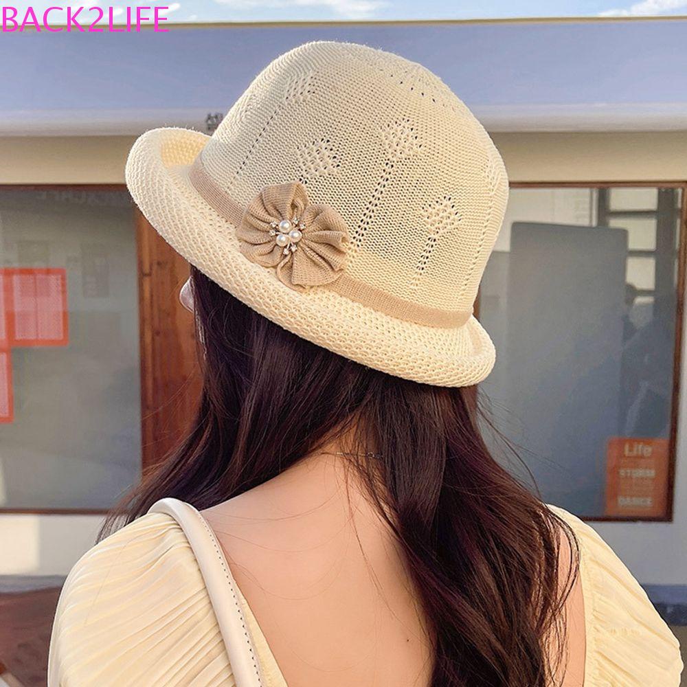 BACK2LIFE Nón Tai Bèo Chống Nắng Hở Chóp Màu Trơn Gấp Gọn Được Kiểu Hàn Quốc Cho Nữ Back2Lilife